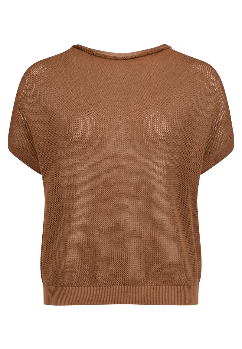 Lochstrick-Pullover