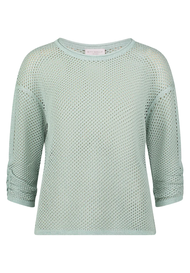 Lochstrick-Pullover in Ajourmuster