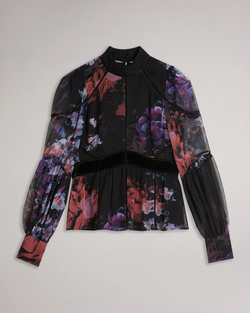 Bluse mit Leiterspitzendetail