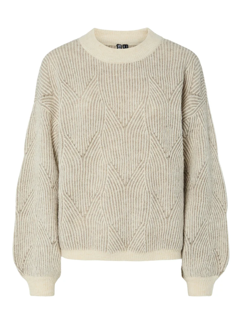 PCJENNA Strickpullover mit voluminösen Ärmeln