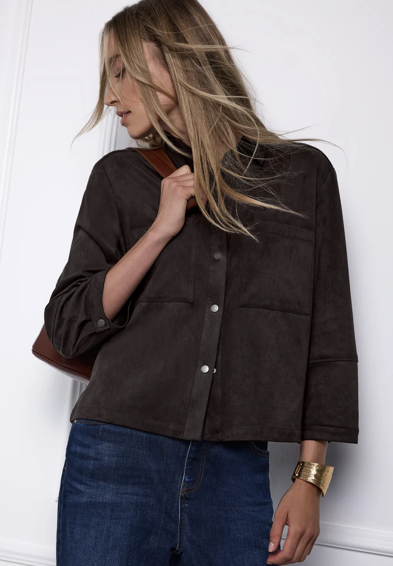 Velourshemdbluse