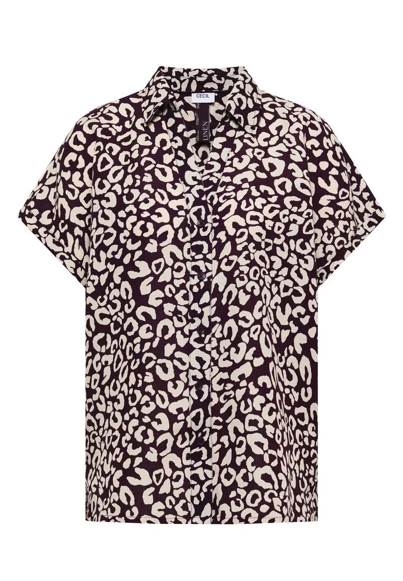 Hemdbluse mit Leo-Print