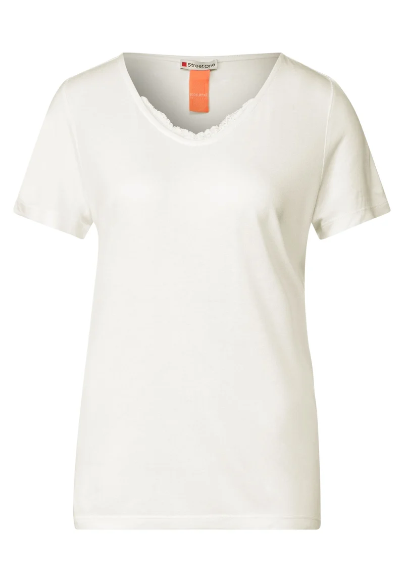 T-Shirt mit Spitzendetail