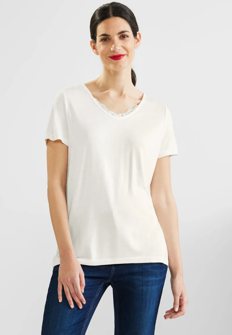 T-Shirt mit Spitzendetail