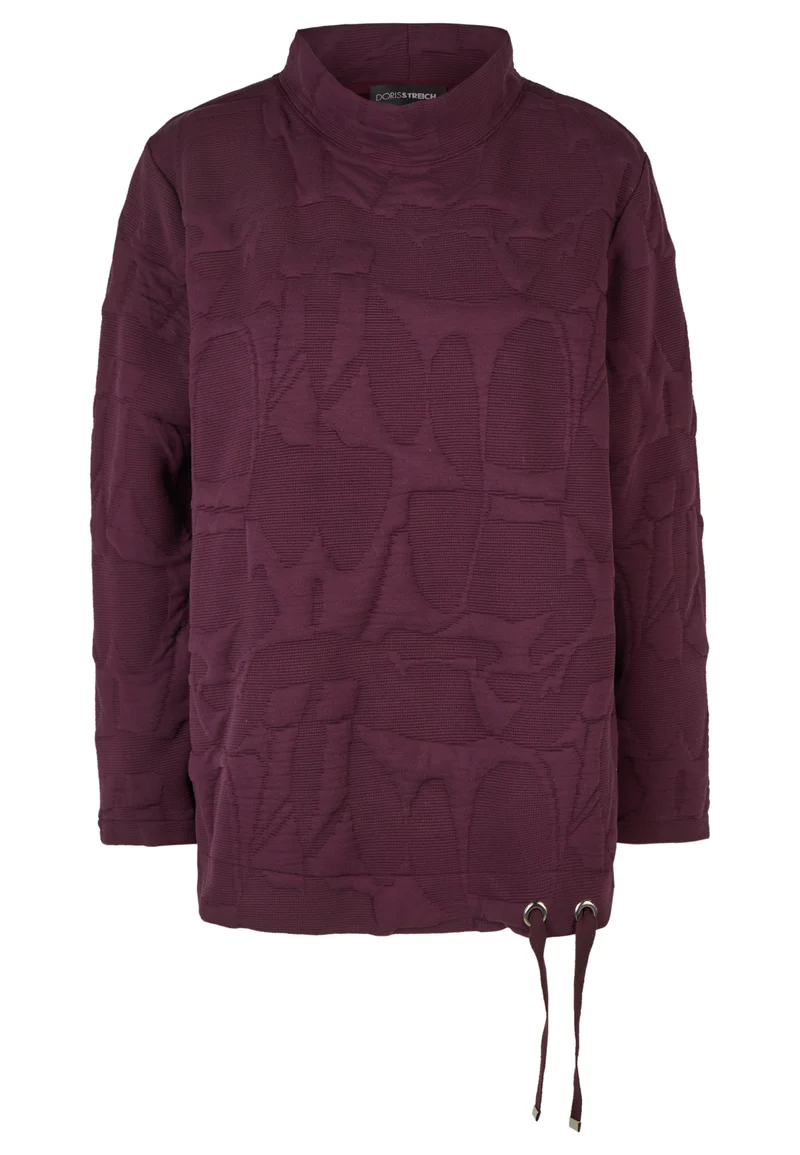 Sweatshirt mit Grafik-Jacquard und Stehkragen