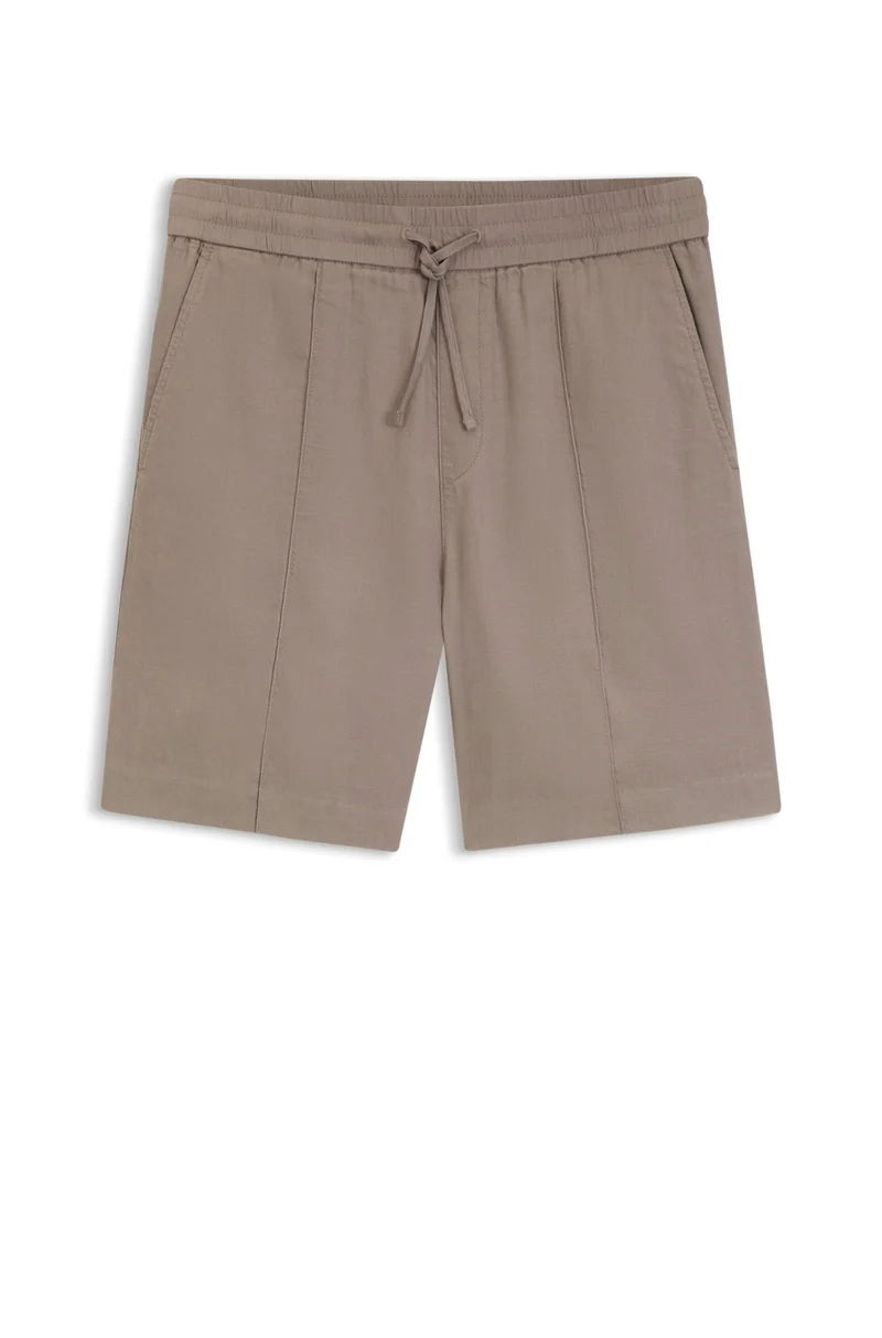 Straight-Fit Shorts aus Leinen-Mix