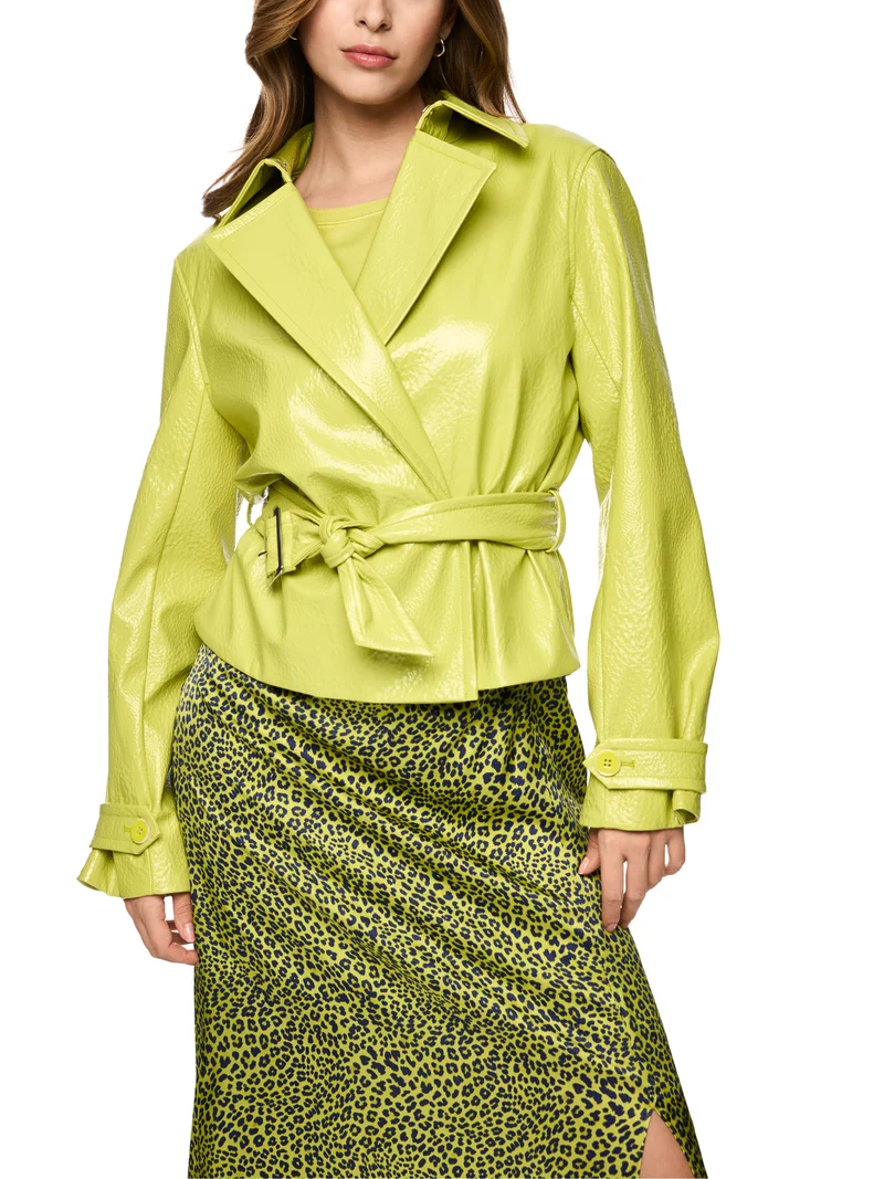 Trench-Jacke in Lackoptik