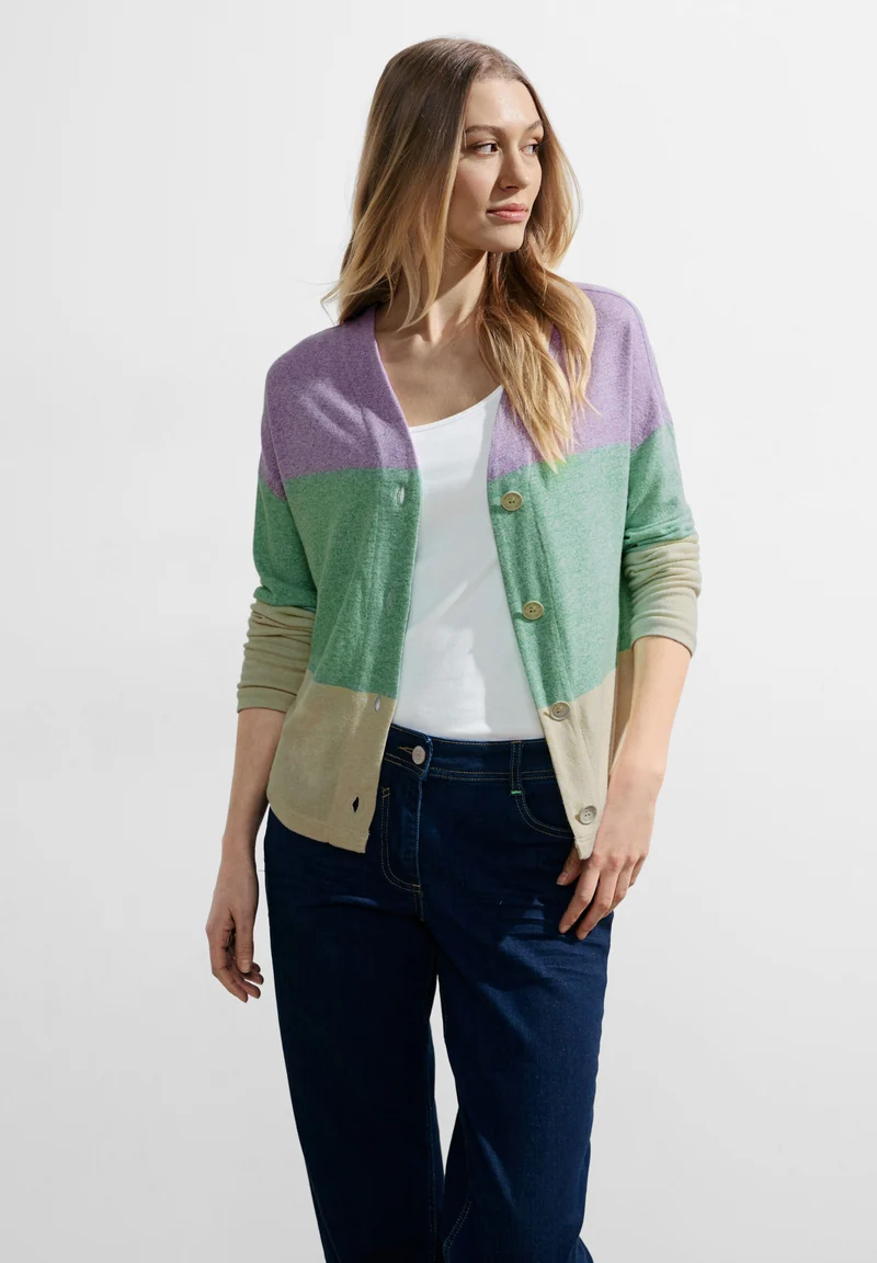 Blockstreifen Strickjacke
