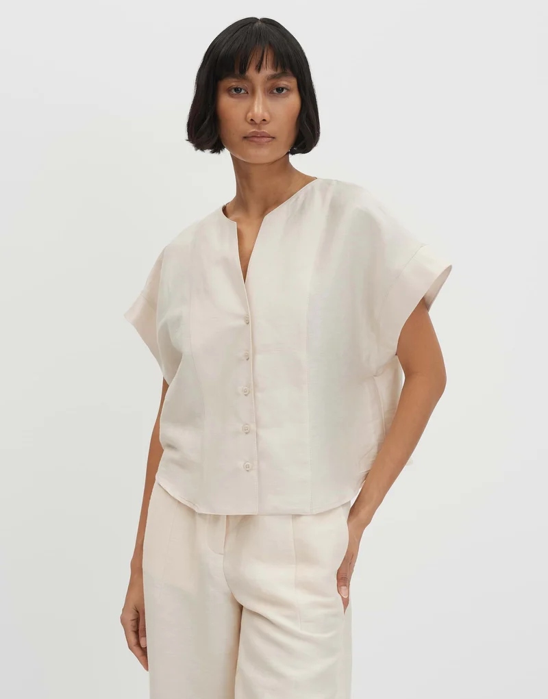 Kragenlose Bluse "Zanovia"