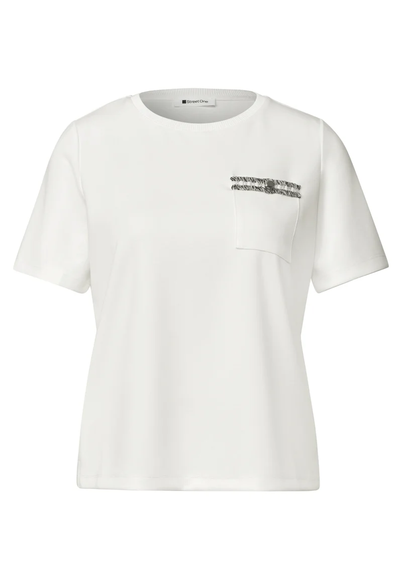 T-Shirt mit dekorativer Brusttasche