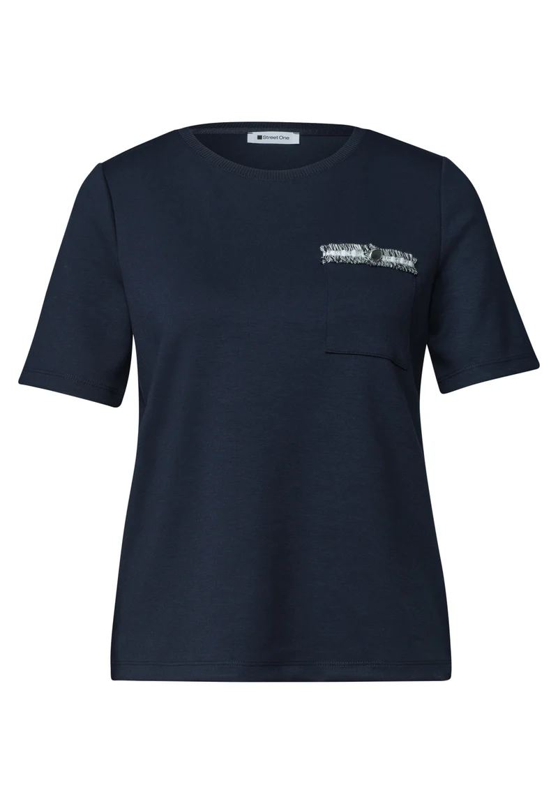 T-Shirt mit dekorativer Brusttasche