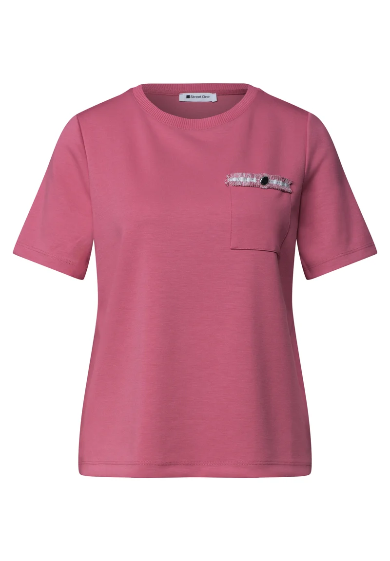 T-Shirt mit dekorativer Brusttasche