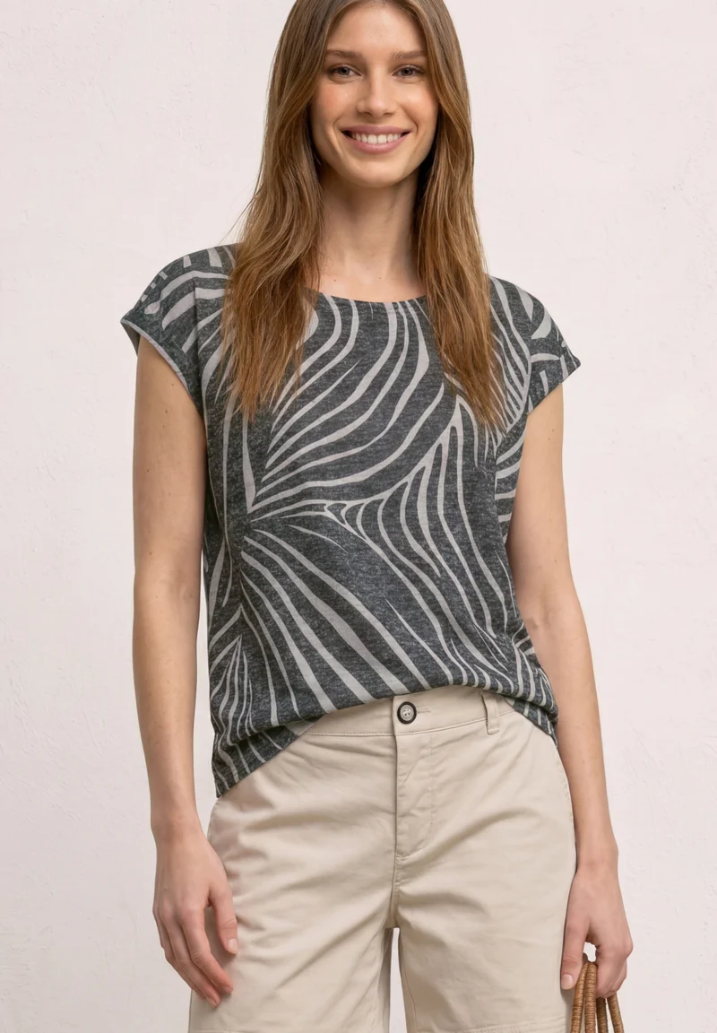 Dropped Shoulder Shirt im Ausbrenner-Look