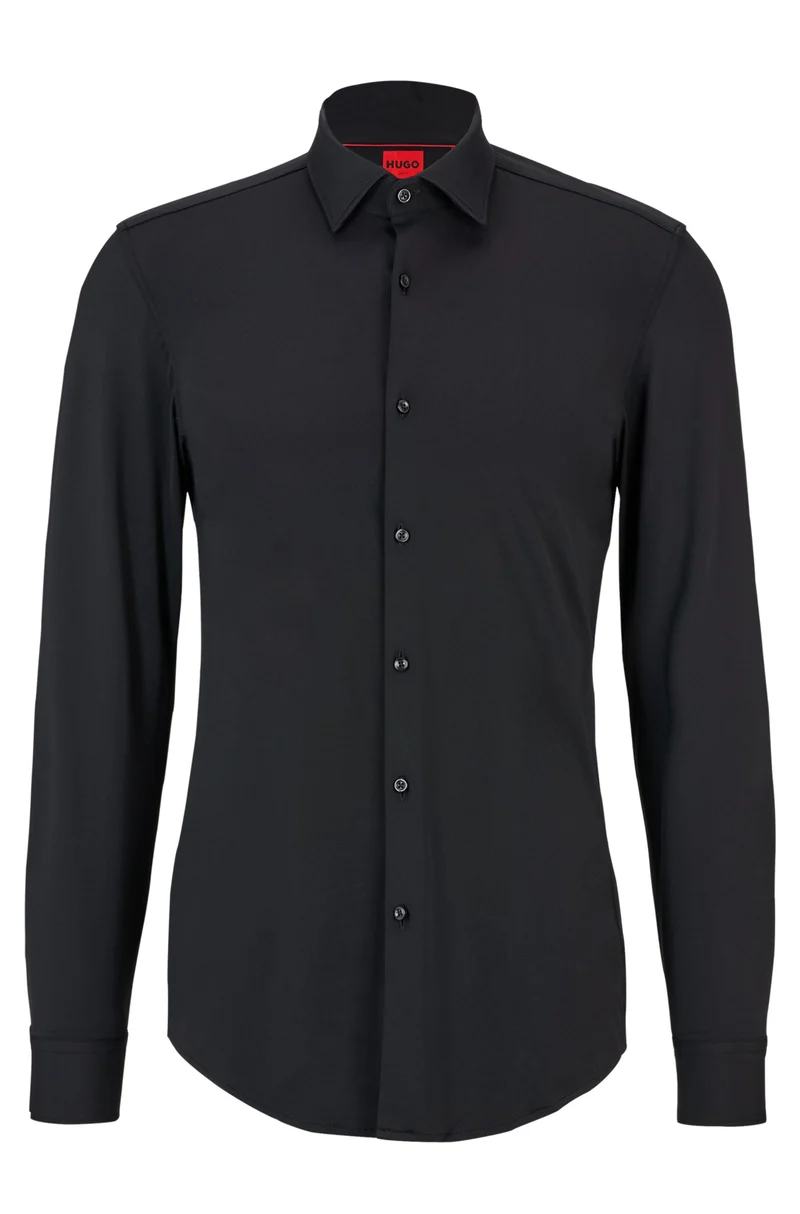 KENNO Slim-Fit-Hemd aus Stretch-Jersey
