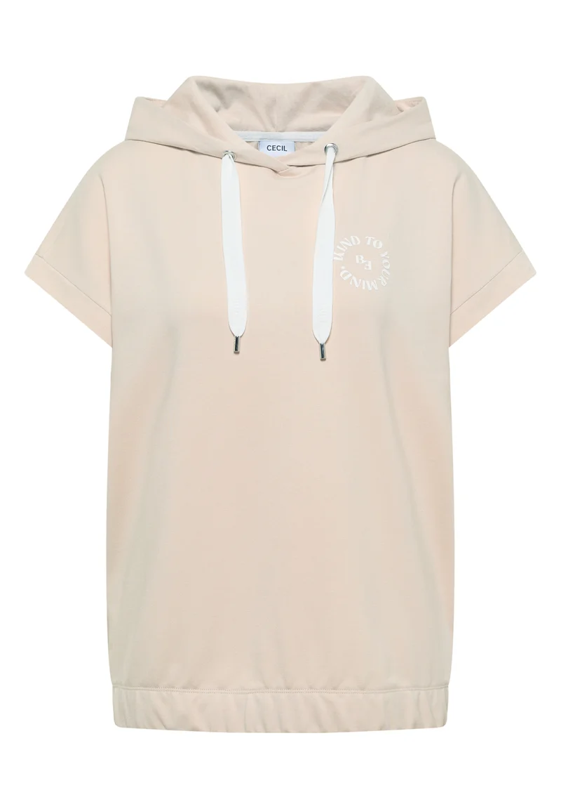 T-Shirt mit Hoodie und Printdetail