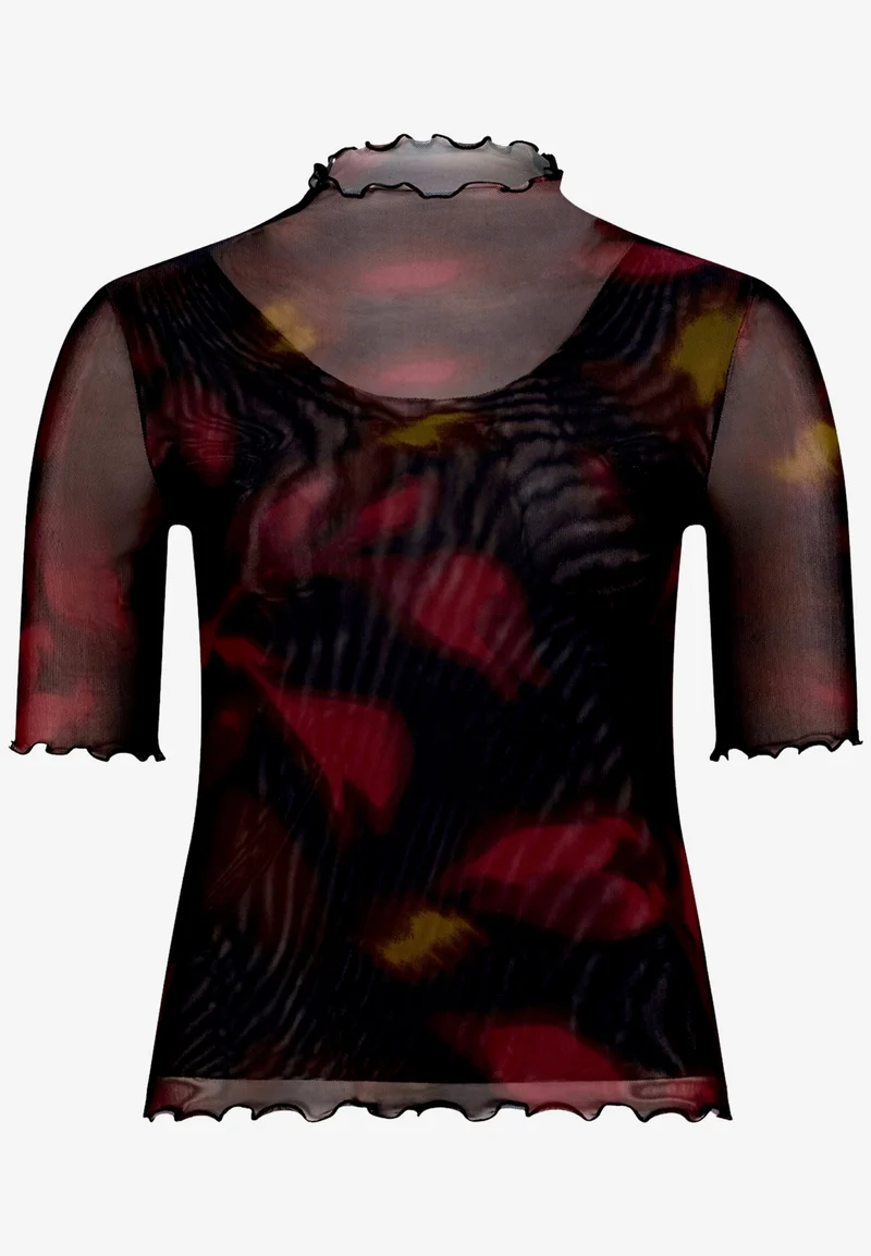 Mesh-Shirt mit Blumenprint