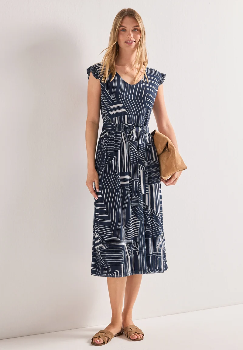 Midikleid aus Mesh mit Print