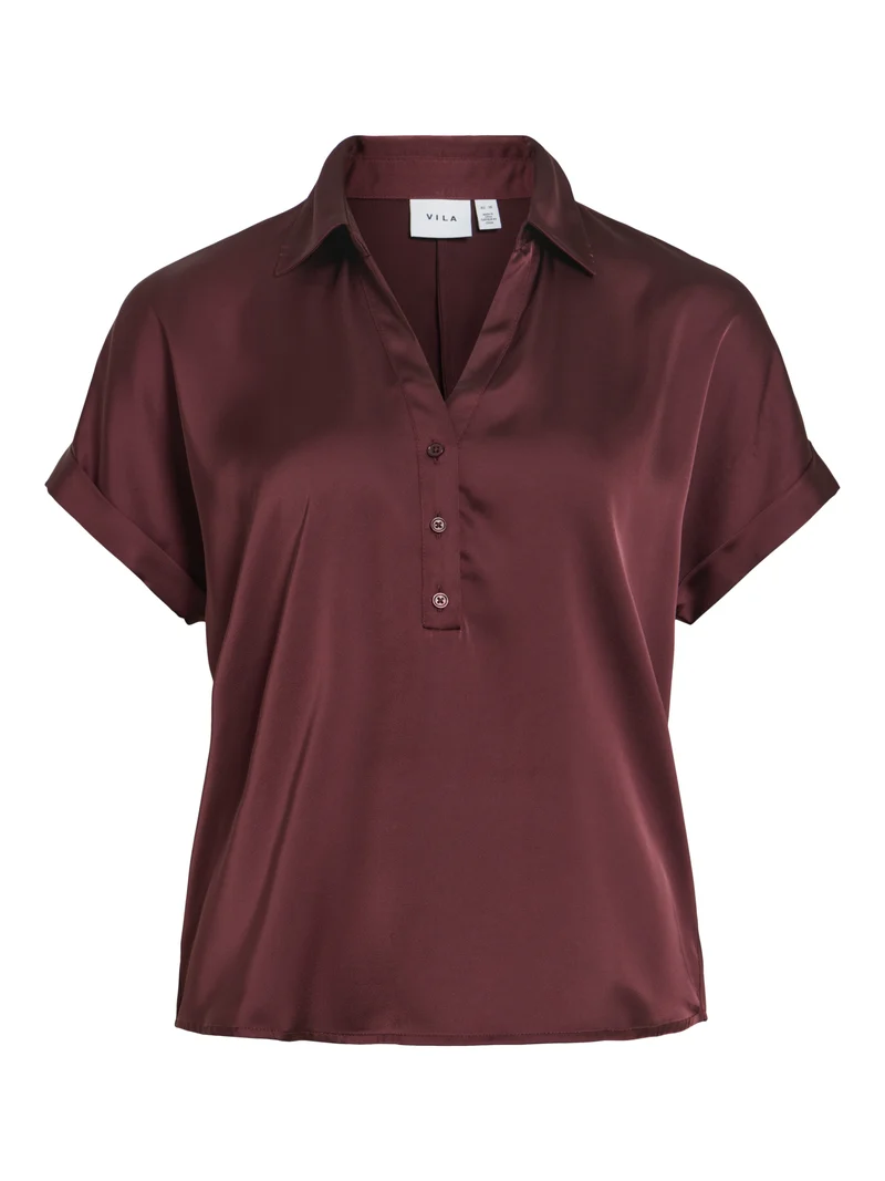 RAVENNA Satin-Bluse mit V-Ausschnitt