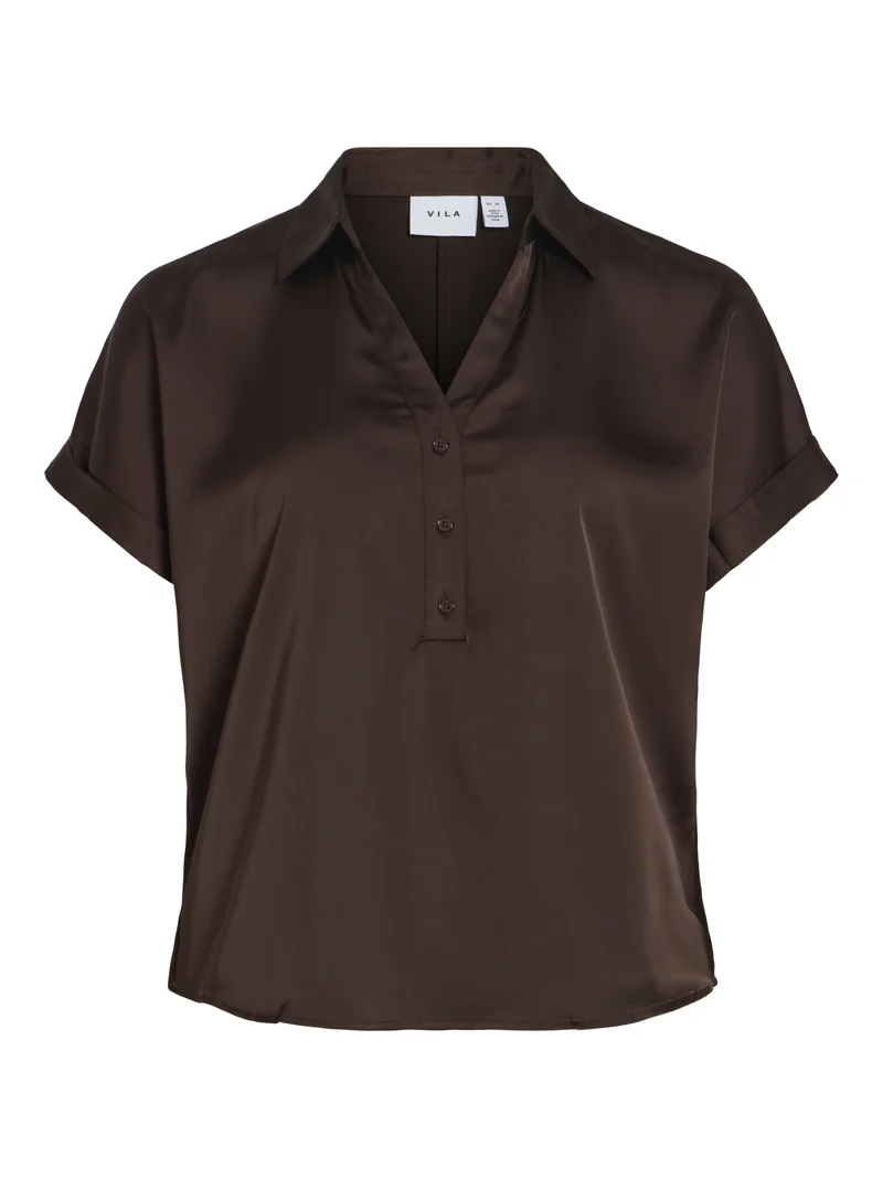 RAVENNA Satin-Bluse mit V-Ausschnitt