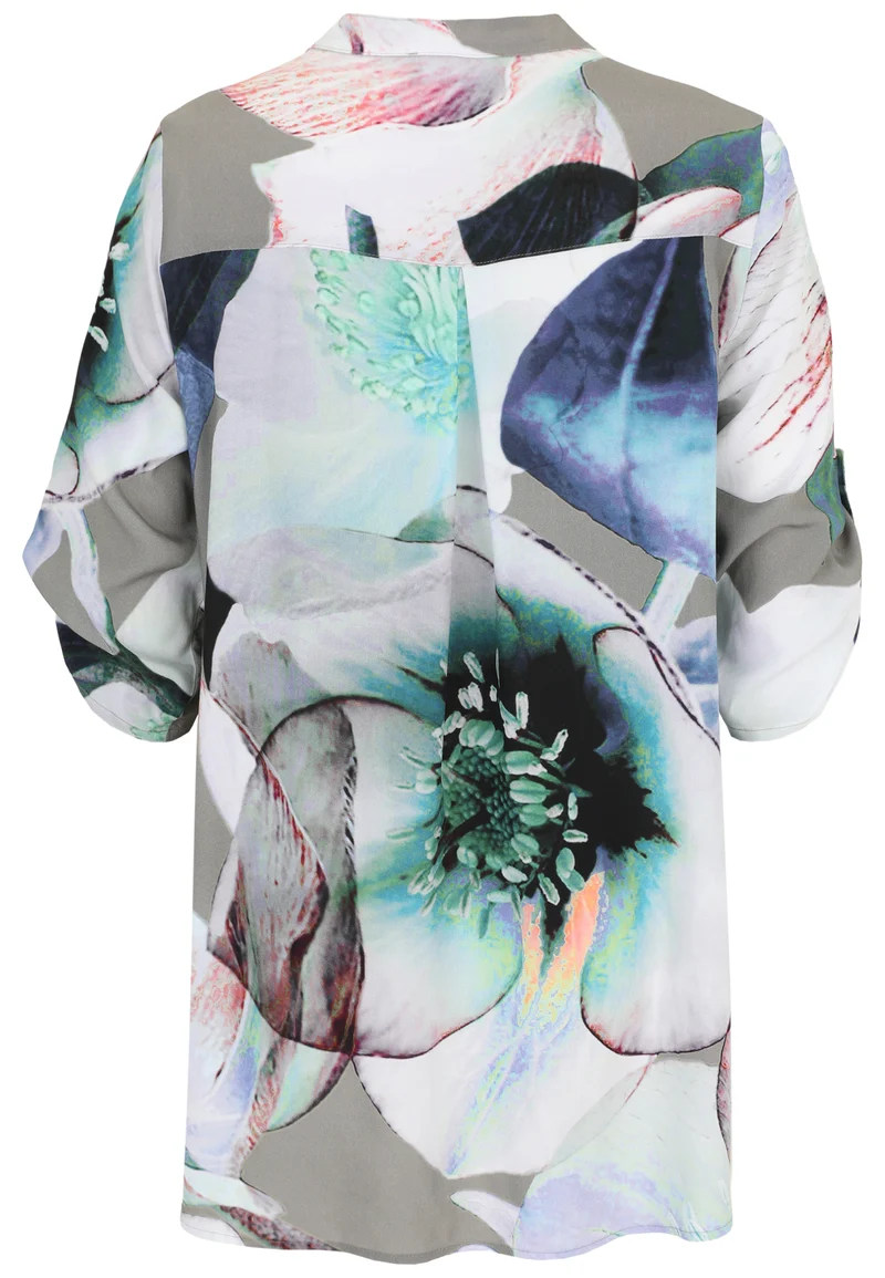 Schlupfbluse mit floralem Allover-Muster