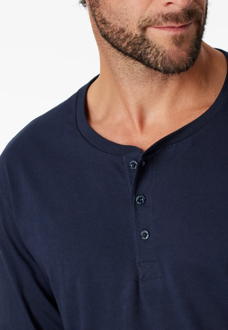 Langarmshirt mit Knopfleiste