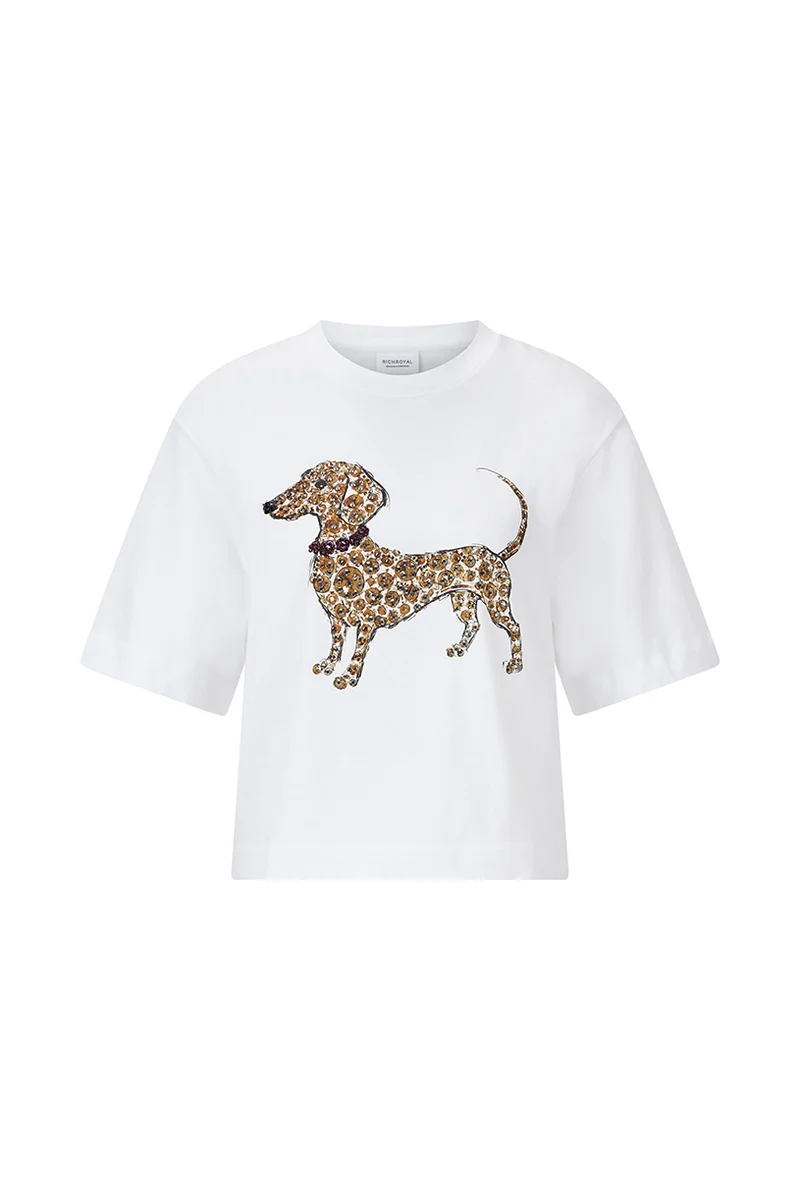 T-Shirt mit Hunde Print