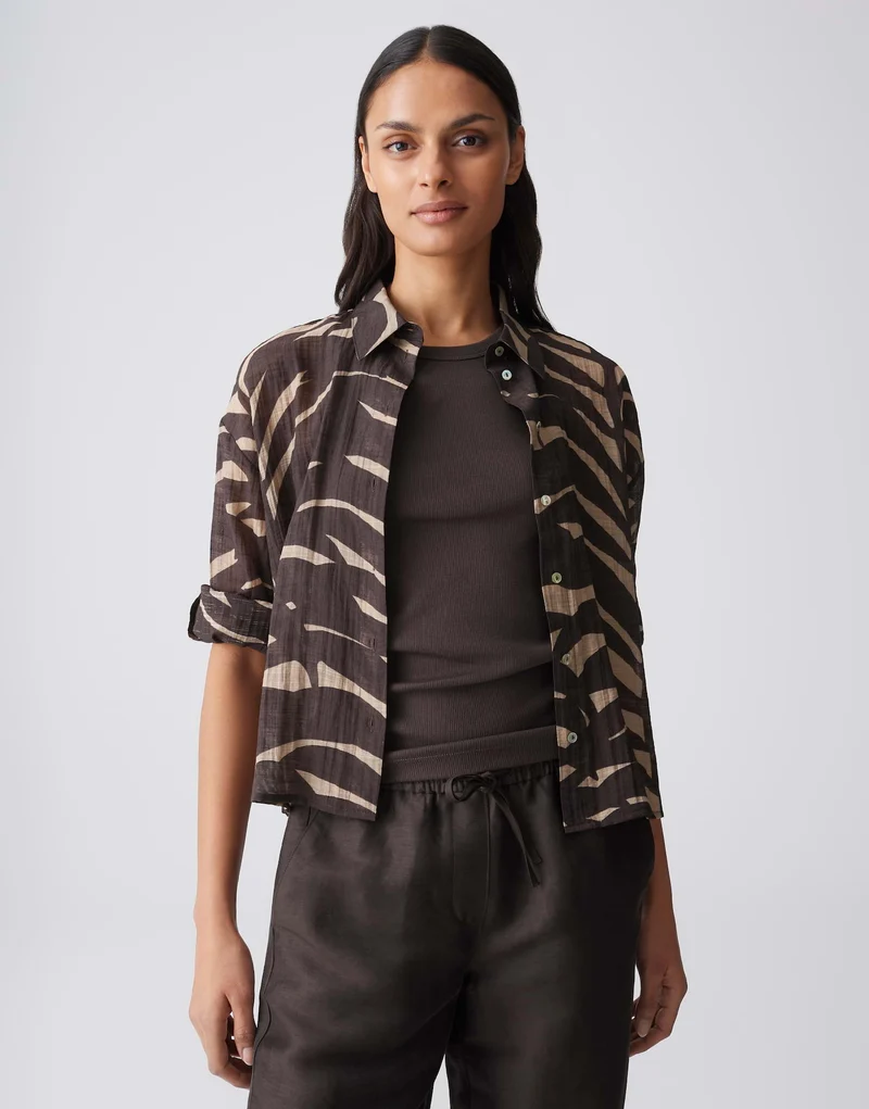 FADENA LEAVES Bluse mit Print