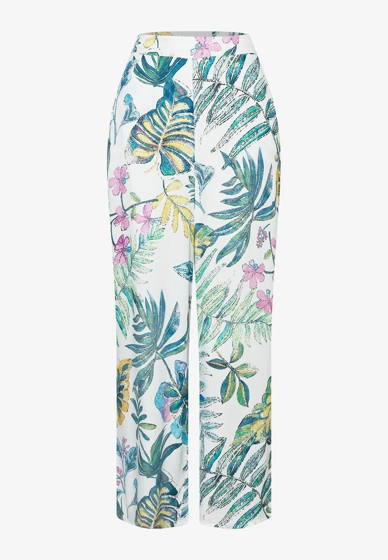 Satinhose mit Blätterprint