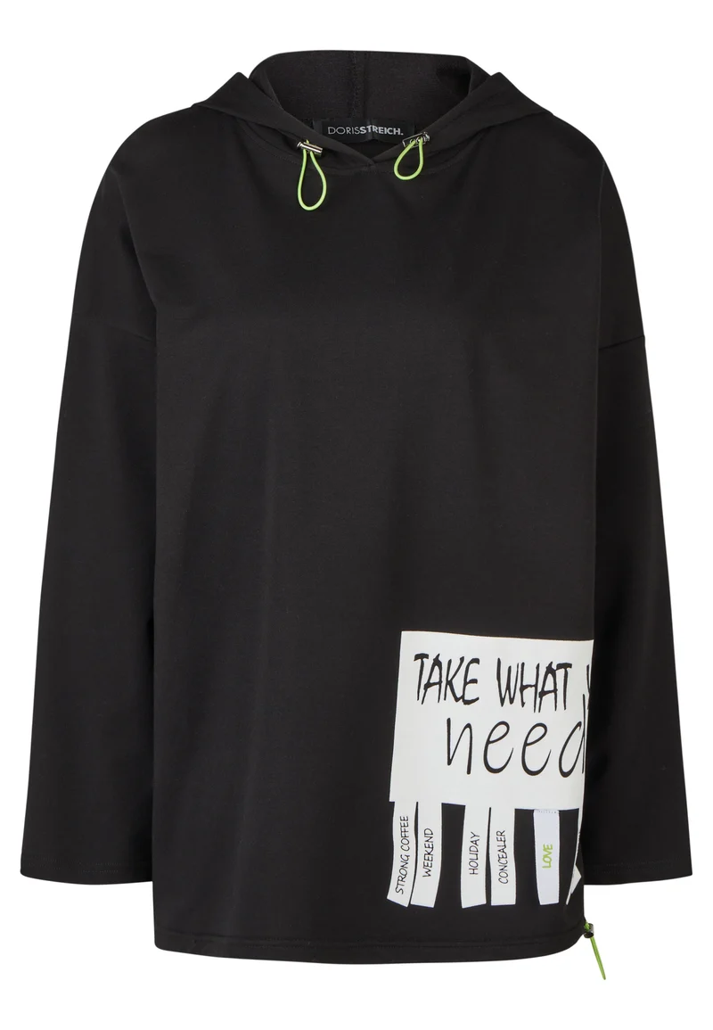 Hoodie-Sweatshirt mit „TAKE WHAT YOU NEED“-Motiv