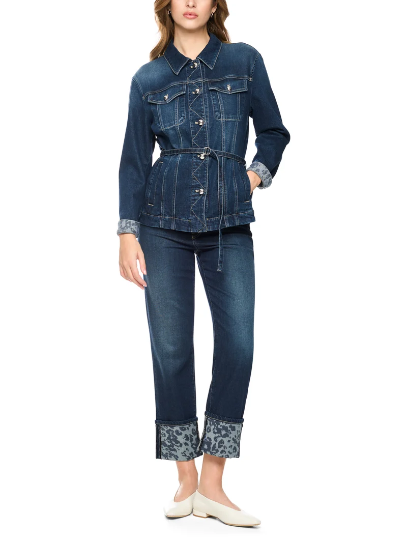 Jeansjacke mit Gürtel