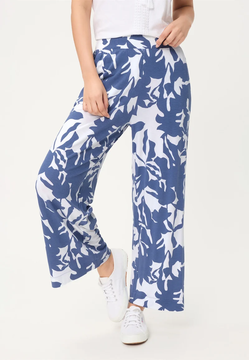 Cropped Jerseyhose mit Allover-Dessin