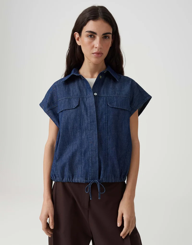 FULISMA Chambray Bluse in Denim Look