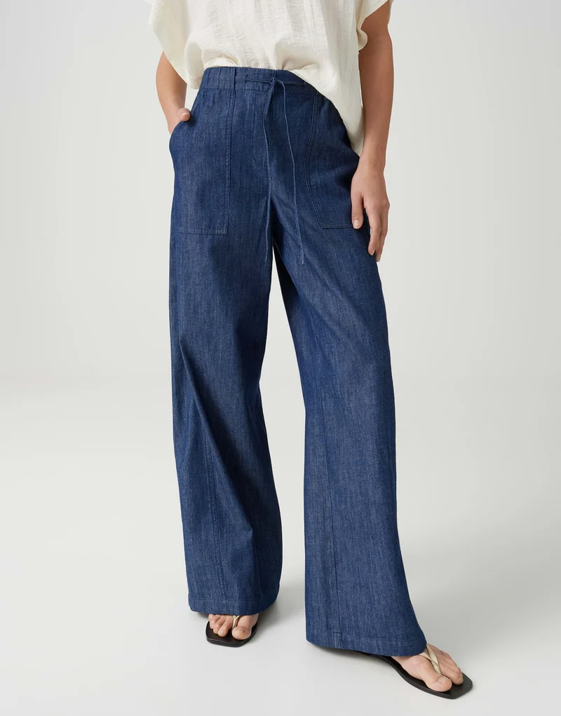 MELANE LINE Wide Leg Hose in Denim Optik