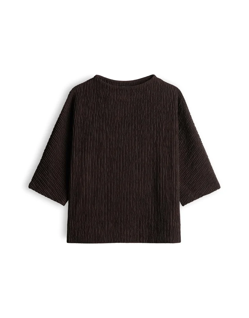 SIRELO Jerseyshirt mit Crinkle Effekt