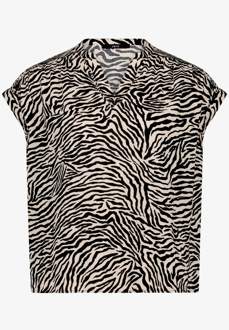 Schlupfbluse mit Zebraprint