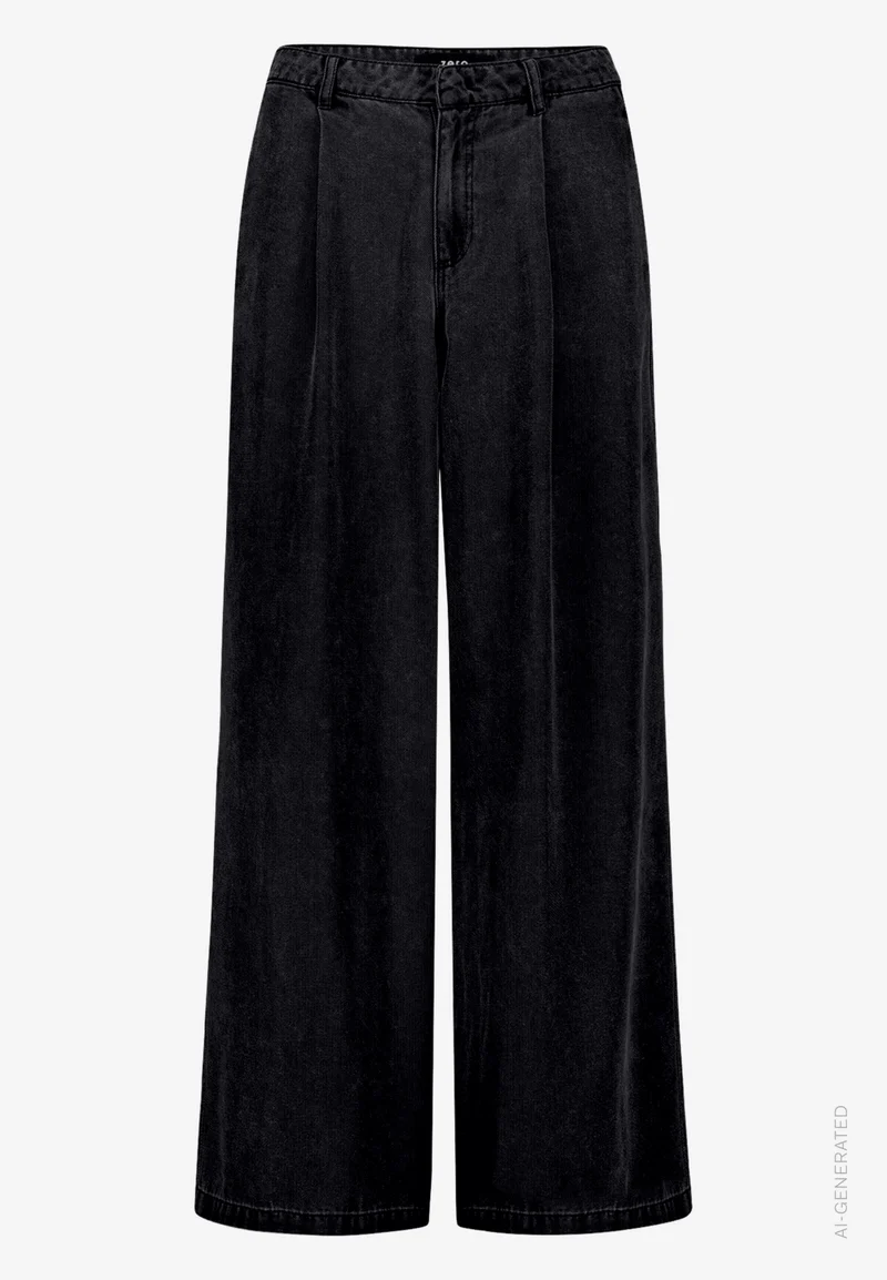 Wide Leg-Hose mit Bundfalten
