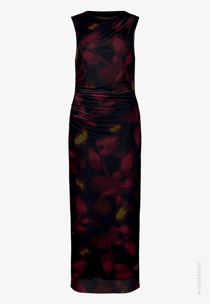 Mesh-Kleid mit Blumenprint