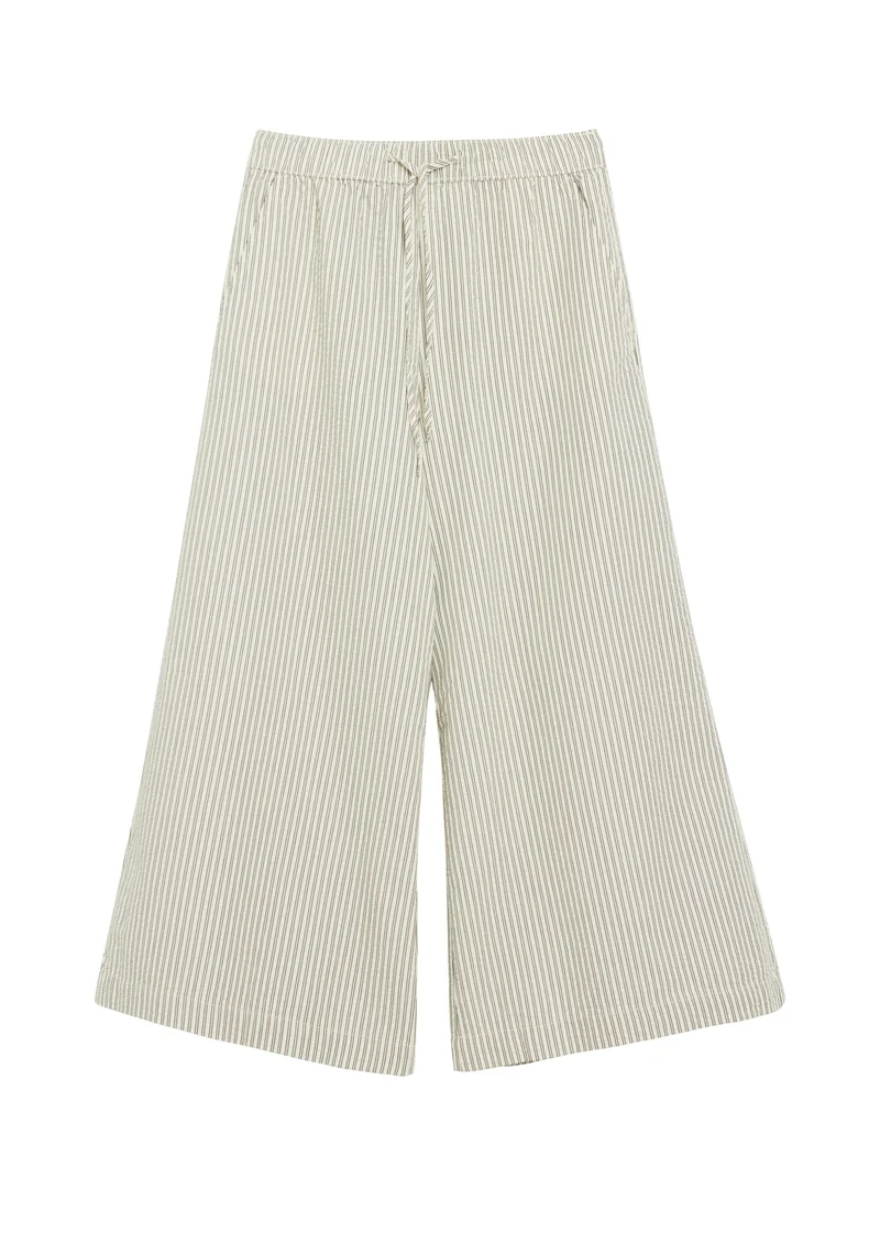 Wide Leg Hose aus Seersucker