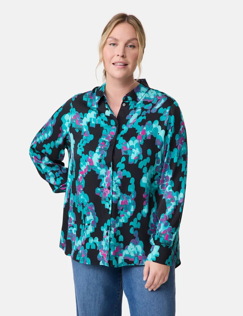 Hemdbluse mit Allover-Print