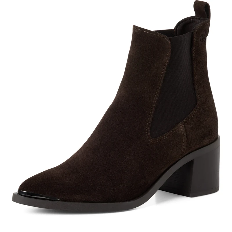 Stiefelette aus Leder mit spitzer Zehenpartie