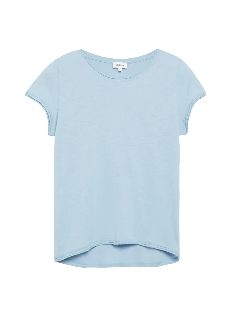 Flammgarn-T-Shirt mit Rollkante
