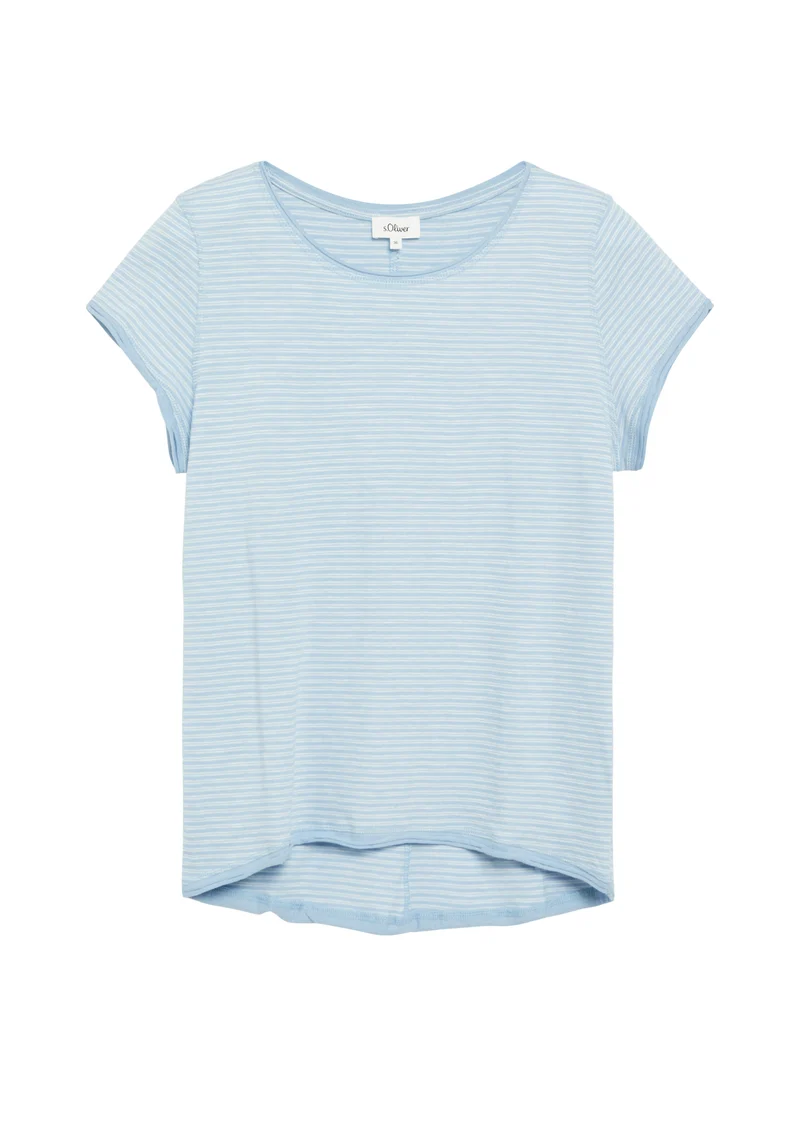 Flammgarn-T-Shirt mit Rollkante