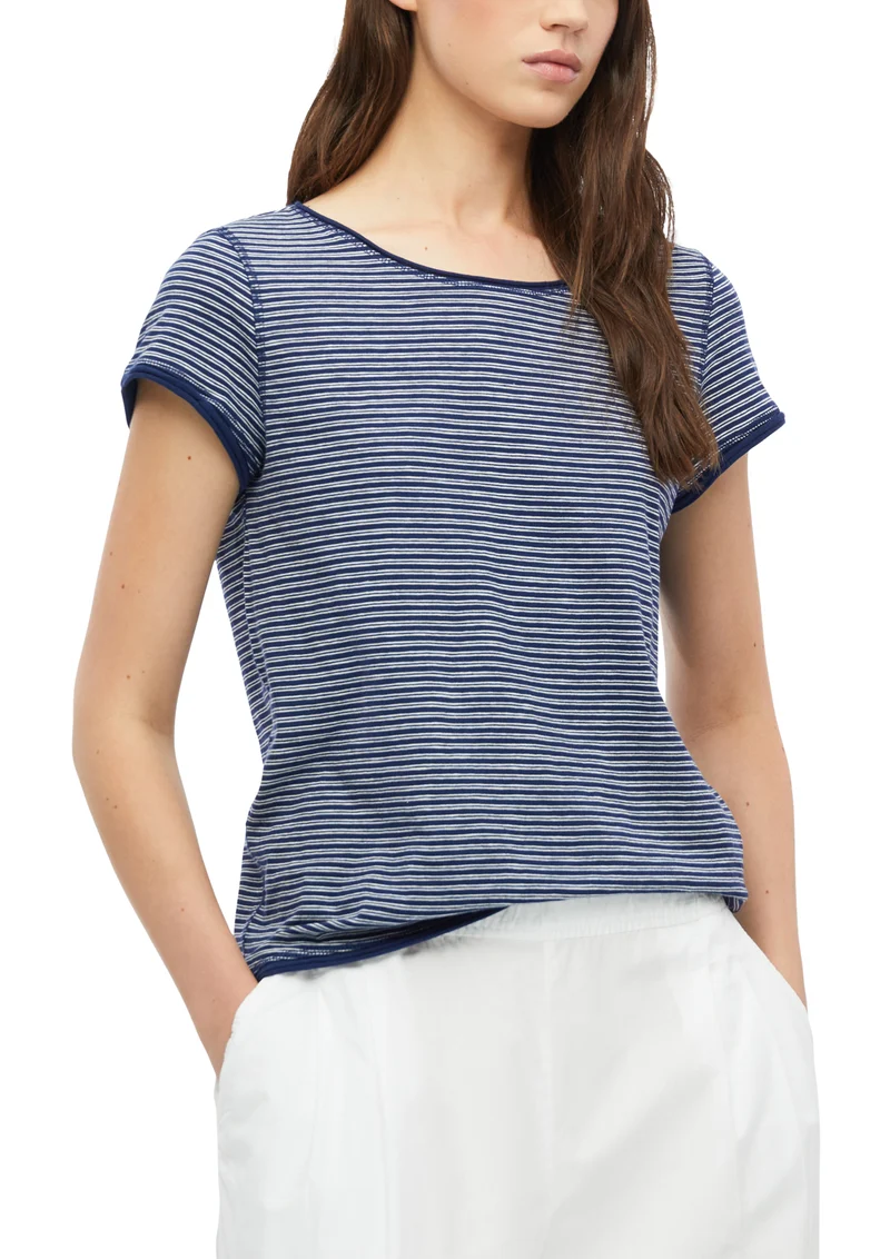 Flammgarn-T-Shirt mit Rollkante