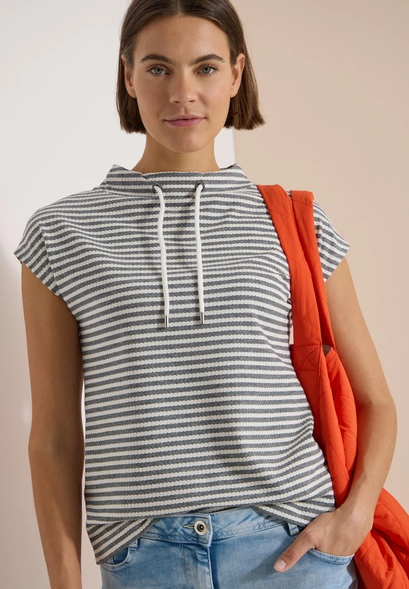 Strukturshirt mit Streifenmuster