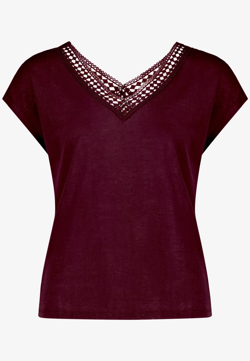 T-Shirt mit Spitzendetails