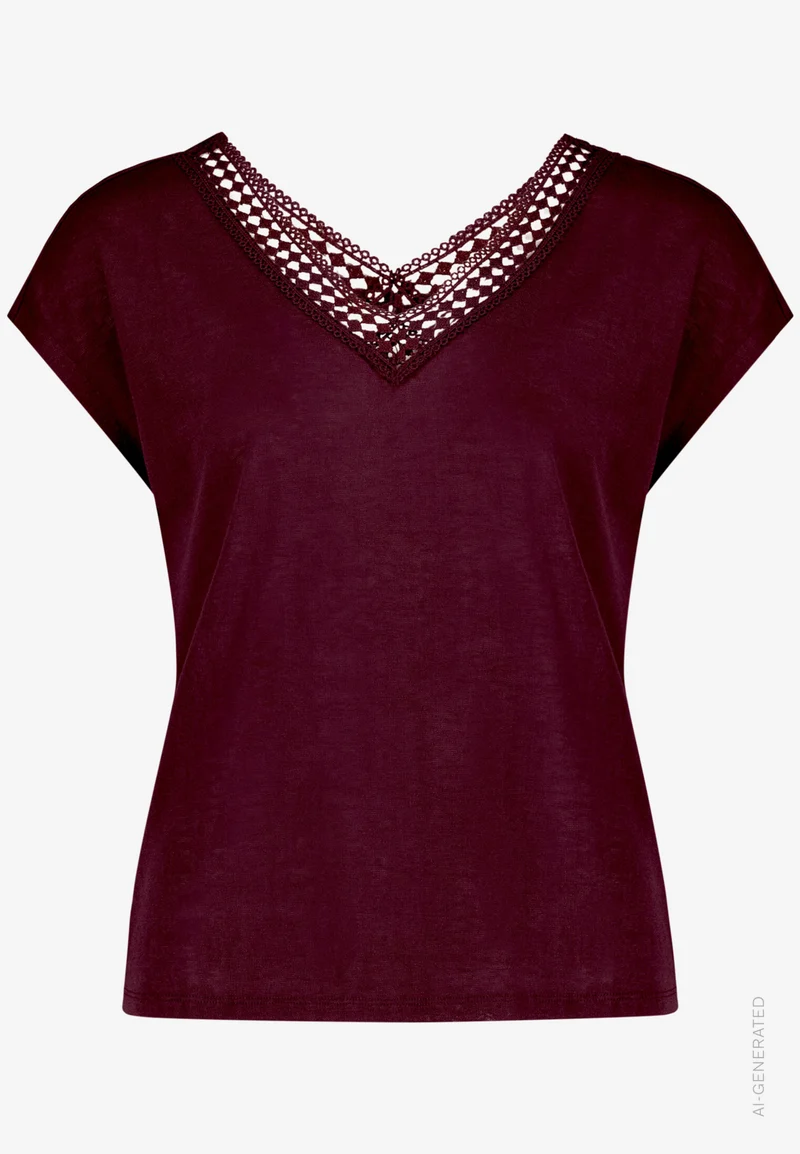 T-Shirt mit Spitzendetails