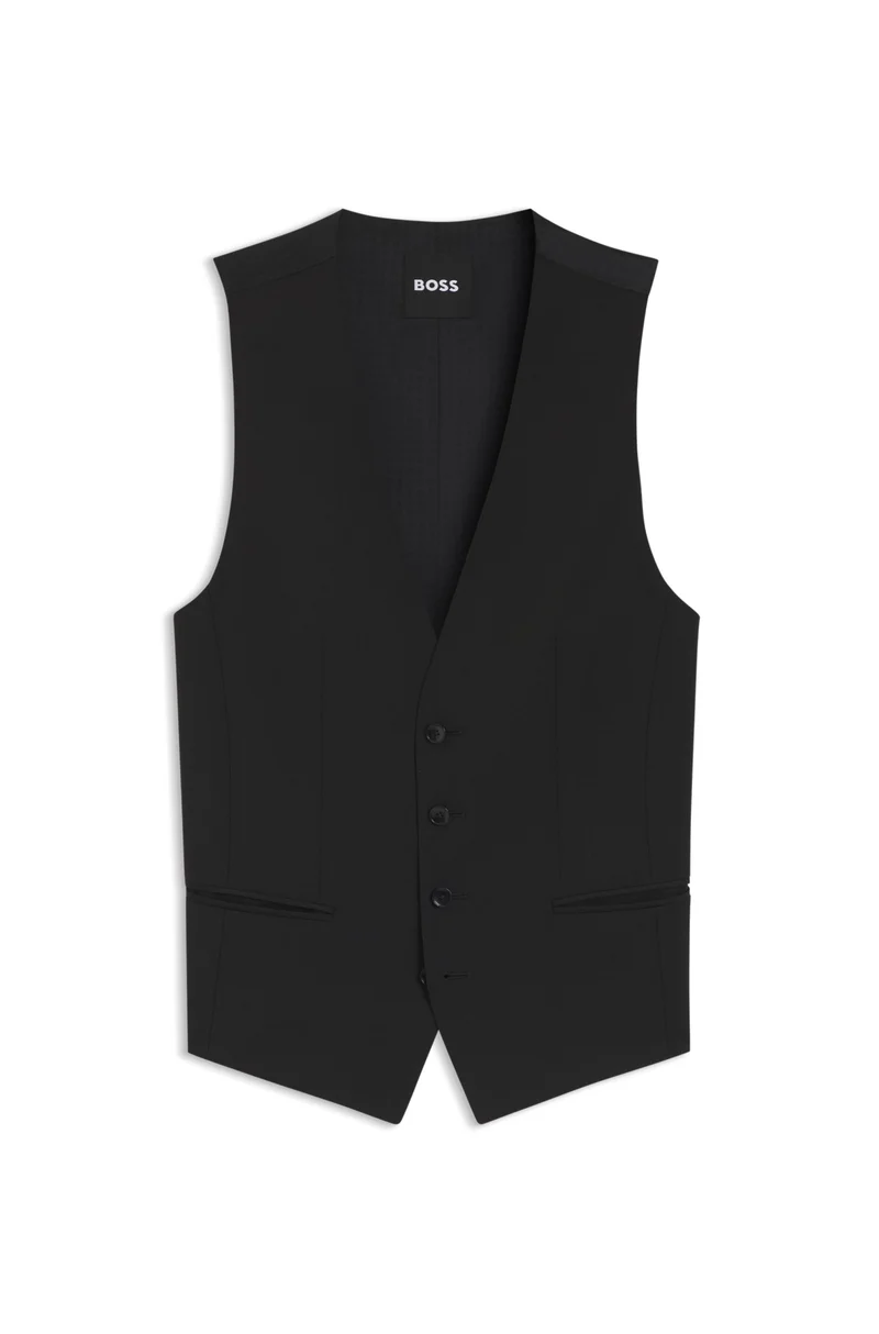 Slim-Fit Weste mit Logo-Muster
