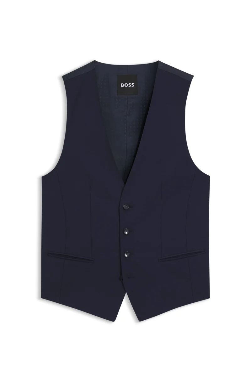 Slim-Fit Weste mit Logo-Muster