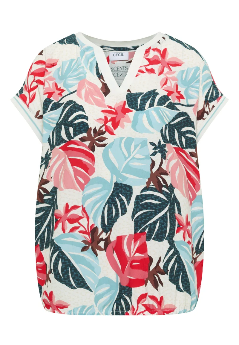 Blusenshirt mit Blätterprint