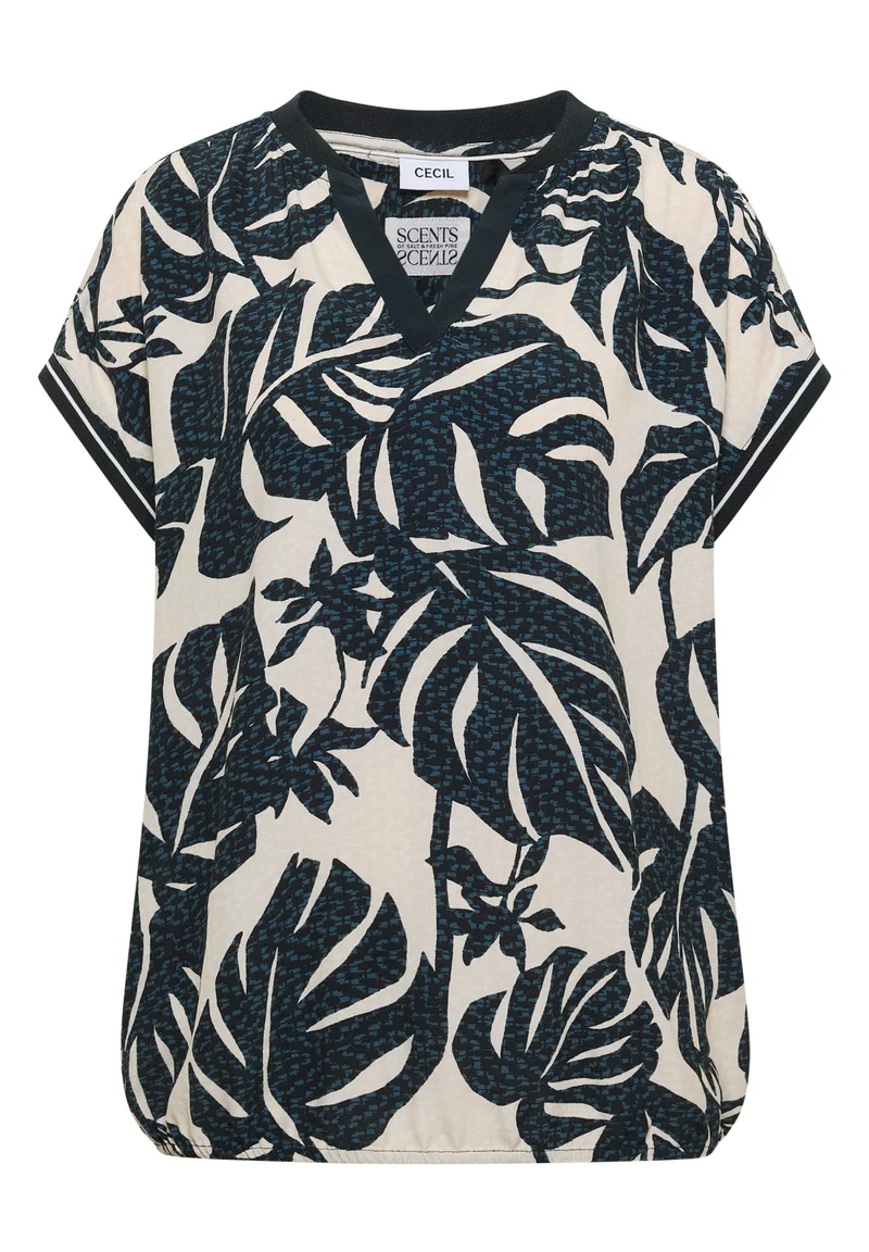 Blusenshirt mit Blätterprint